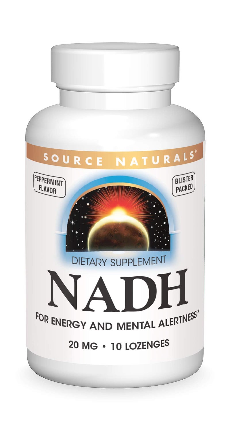 Source Naturals NADH 20mg Boost Energy and Mental Alertness 10 Lozenges